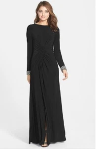 Vince Camuto Beaded Cuff Ruched Jersey Gown (size 4) - Picture 1 of 1