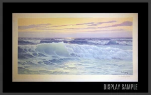 Edouard Mandon 1957 Tumbling Waves * French Art * Majestic Sunset Sky Seascape - Picture 1 of 12