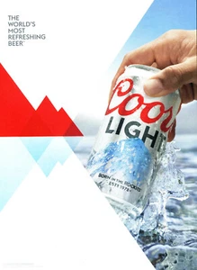 COORS BEER AD #41 RARE 2018 "THE WORLD'S MOST REFRESHING BEER"  - Picture 1 of 2