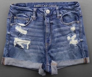 Women's 2019 American Eagle Curvy Hi Rise Shortie Shorts Stretch Size 8 (26x2) - Picture 1 of 7