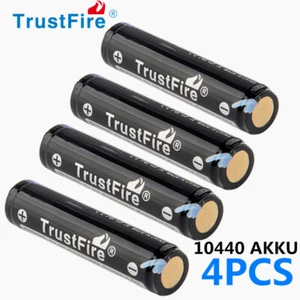 Trustfire 4PCS 10440 600mAh Lithium Battery 3.7V Rechargeable Li-ion Battery