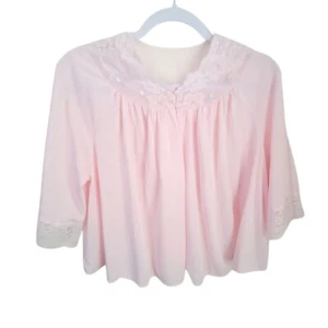 Vintage Shadowline Rosa Nylon Spitzenbesatz Bettjacke Medium - Bild 1 von 18