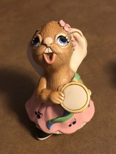 Pendelfin Rosa in Pink Dress, Made in England, Rabbit Handpainted Stonecraft