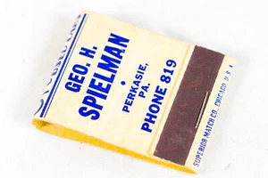 1930s Chevrolet H Spielman Perkasie PA Superior Match Co Matchbook Advertising - Picture 1 of 5