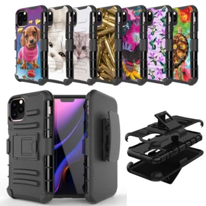Hybrid Dual Layer Case w/Stand+Holster Clip Cover for iPhone 11 Pro - Picture 1 of 49