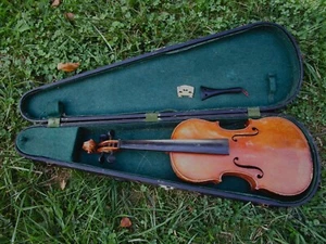 VINTAGE DEUTSCHE STRAD KOPIE VIOLINE. FULL SIZE, FIGURED ONE PIECE BACK, CASE - Bild 1 von 14