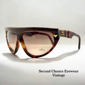 Claudia Carlotti Stratos CC14 Vintage Sunglasses-Snakeskin Brow-Rare DEADSTOCK - Picture 1 of 11