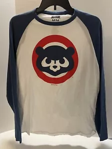 Camiseta manga larga Chicago Cubs blanca azul mangas béisbol mediana - Imagen 1 de 6