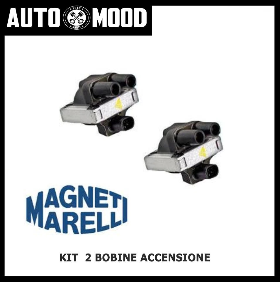 Kit 2 Bobine Magneti Marelli Fiat Punto 176 188 - 1.1 1.2 8V 1100 1200 Benzina - Immagine 1 di 1
