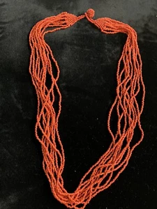 Vintage Multi Strand Seed Bead Statement Necklace 10 Strands 30” Free Ship - Picture 1 of 4