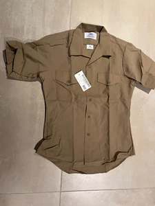 camicia kaki,usn manica corta,nuova vecchio stock,media 15,5 - Foto 1 di 5