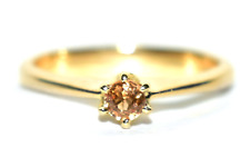 Citrine Solitaire Ring 3mm Golden Citrine Engagement Ring 9ct Gold (2.80g) N/7