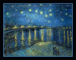Vincent van Gogh's Starry Night over the Rhone, BIG MAGNET 3.5 x 4.5 inches - Picture 1 of 2
