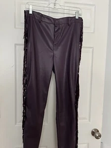 Mardi Gras Purple Pants With Sequin Fringe - Picture 1 of 6