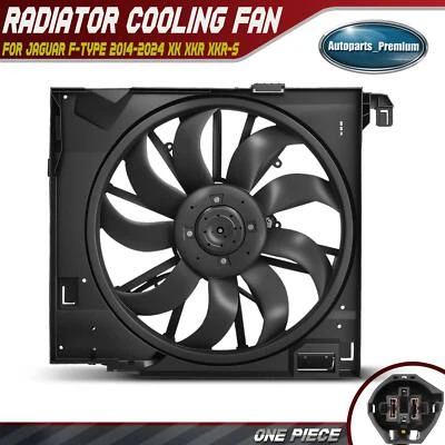 Radiator Cooling Fan Assembly for Jaguar F-Type 2014-2024 XK 2010-2015 XKR XKR-S - Image 1 of 4