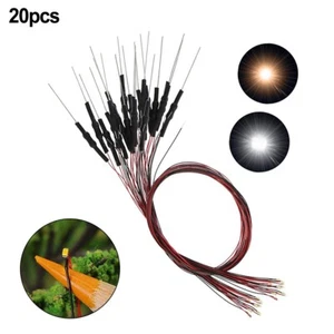 Luces LED blancas cálidas en miniatura 20 piezas luces precableadas para modelos pequeños - Imagen 1 de 15