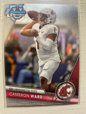 Cameron Ward #145 (Washington State) - 2023 Topps Bowman Chrome NCAA Football - Image 1 of 2
