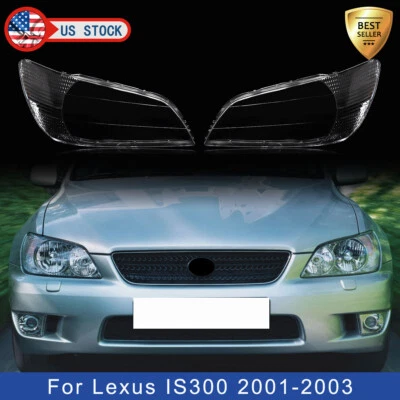 For Lexus IS300 2001-2003 LH & RH Side Headlight Clear Lens Headlamp Cover - Изображение 1 из 4