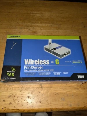 NEW-Linksys Model WPS54G Wireless G PrintServer 54Mbps 802.11g Sealed - Image 1 of 3