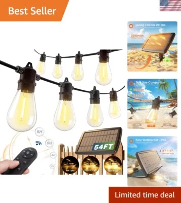 26 Bulb Solar String Lights with USB & Remote - Elegant Waterproof Outdoor Decor - Image 1 of 4