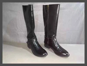 Botas de equitación Lauren Ralph Lauren Jeri para mujer 8B cuero marrón cremallera altas - Imagen 1 de 7