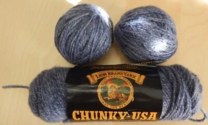 Lion Brand Chunky USA Yarn - # 110 Denim - No Dye Lot - Nice Color and Texture - Picture 1 of 5