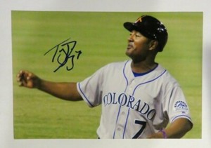 2017 AZFL, 4x6 photo. Colorado Rockies, Coach TONY DIAZ - Autographed