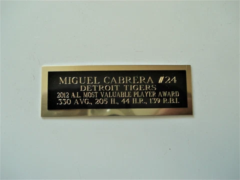 Miguel Cabrera Tigers 2012 AL MVP Award Baseball Card Plaque Nameplate 1" X 3" Cover