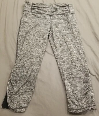 Tangerine Leggings Womens Small Heather Gray Capri  Athletic Activewear Zip Calf - Image 1 of 4