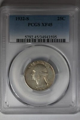 1932-S .25 PCGS XF45 Washington Quarter, Silver 25 Cents - Image 1 of 2