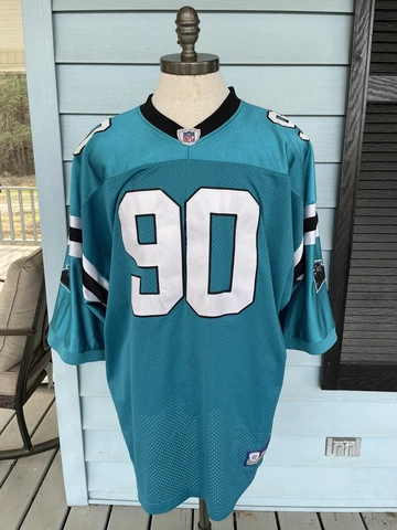 Reebok NFL Equipment Carolina Panthers Julius Peppers #90 Blue Jersey Size 56 XL Cover