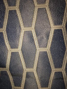 1.9x1.43m wide of navy damask wovern fabric - Picture 1 of 5