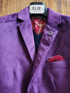 elie balleh blazer boys size 8 purple with tags - Picture 1 of 6