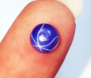 Natural 6 Rays Star Blue Sapphire Loose Gemstone 5x5x2 MM Certified SKU-66 - Picture 1 of 7