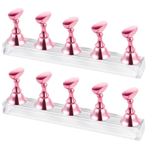 Nail Stand Acrylic Nail Art Display Stand 2 Sets Magnetic Nail Tips Practice - Picture 1 of 11