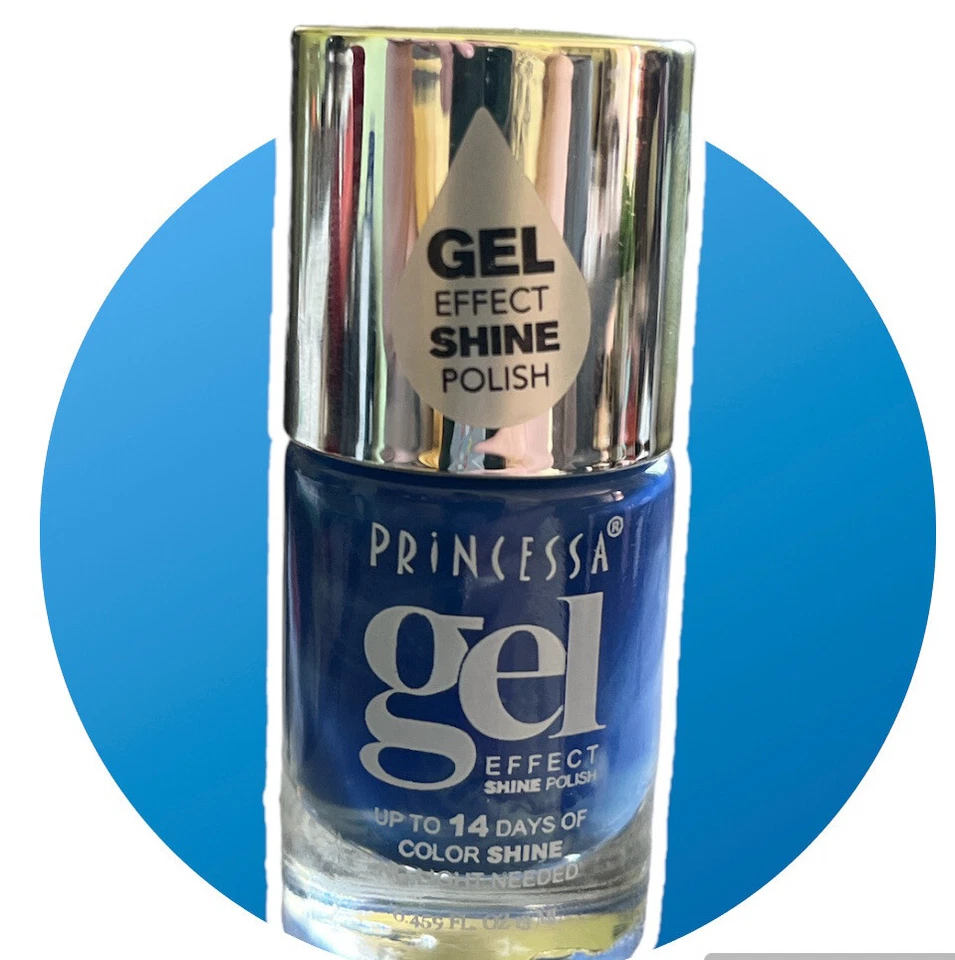 Esmalte brillo gel neón Princess’s. Dura hasta 14 días. Azul real. Foto 1 de 1