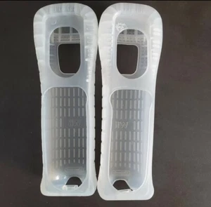 2X NINTENDO Cover Grip Sleeve Clear  OEM  for Wii Controller Remote - Picture 1 of 3