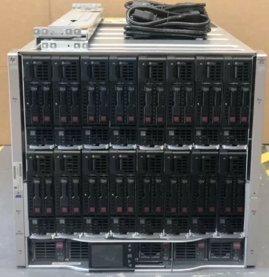 HP C7000 G3 16x HP BL460c Gen9 320-Cores 2TB RAM 10GbE Blade Server Solution - Image 1 of 3