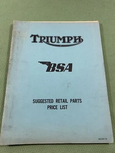 1974 Triumph BSA Motorcycle Dealer Parts Price List Catalog/Book - Picture 1 of 7