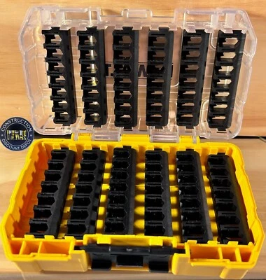 Estuche resistente Dewalt + Estuche de almacenamiento superior/inferior amarillo transparente con soportes para 84 bits - Imagen 1 de 4