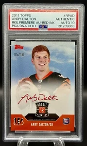 Andy Dalton - Rookie Auto Red Ink /10 Premiere - PSA/ DNA AUTH / 10 - 2011 Topps - Picture 1 of 2