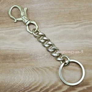 Solid Brass Key Chains Key Holder Wallet Car Keychains Keyrings Belt Clip - Picture 1 of 5
