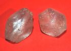 Two Antique European Mandrel Wound Marvered Glass Beads Colleted African Trade
