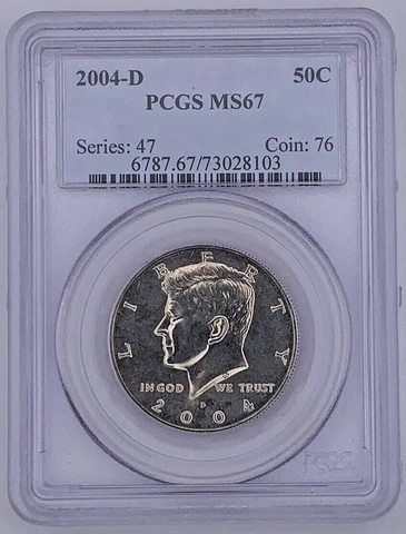 2004-D Kennedy Half Dollar PCGS Graded MS67 Cover