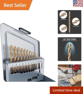 Durable Cobalt Left-Hand Drill Bit Kit - 13Pcs with Index Case for Easy Storage - Picture 1 of 8