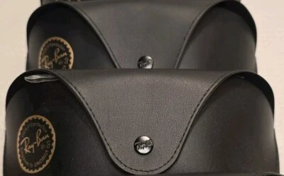 Lot Of 2 LG Black Ray Ban Leather Pouch  Soft Sunglasses Case w/ Cleaning Cloth - Image 1 of 2