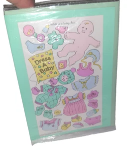 SUPER RARE 1983 Sandylion Activity Vintage Sticker GREETING CARD Dress A Baby - Bild 1 von 5