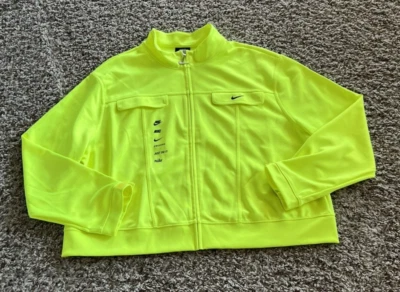 Chaqueta deportiva Nike Swoosh amarilla neón para mujer cremallera completa talla 1X Foto 1 de 4