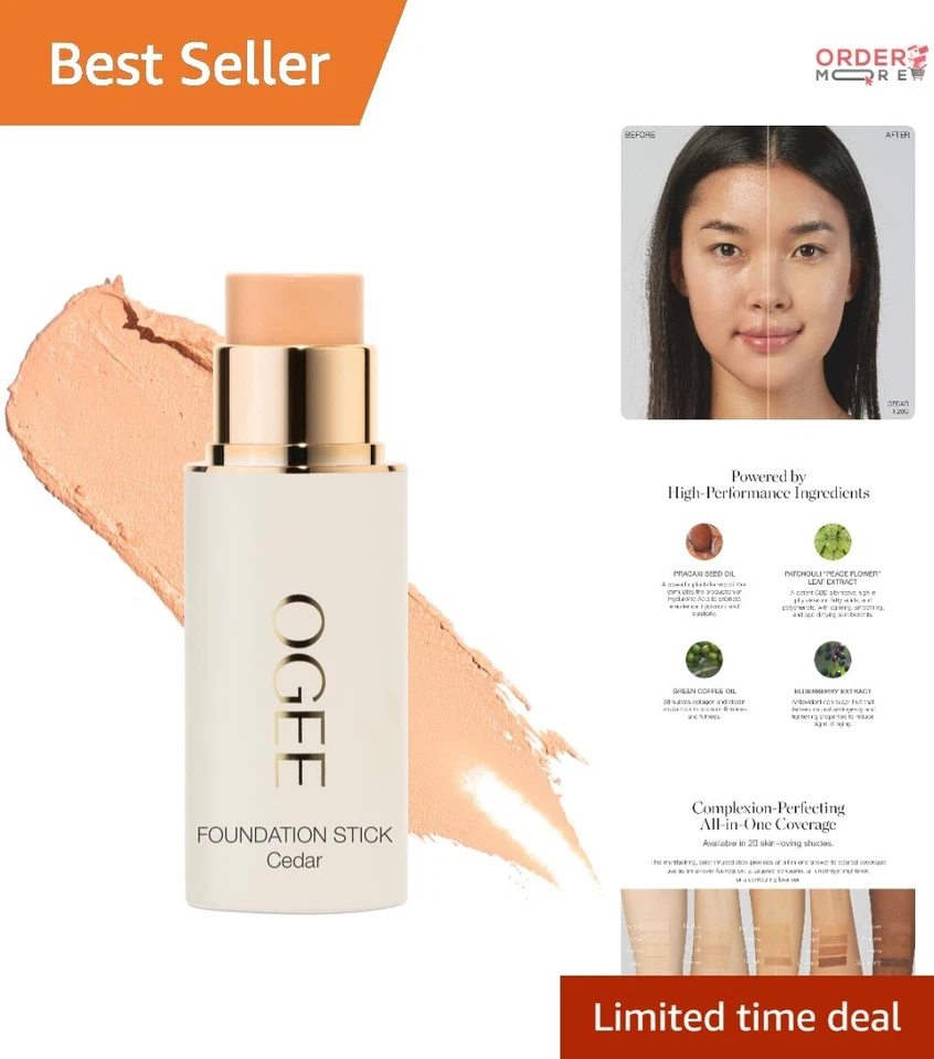 Ogee Sculpted Complexion Foundation Stick Cedar 1.20C - Fair Pink-Beige Under...