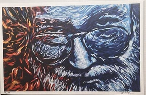 JERRY GARCIA Sunglasses Impressionist Print Numbered 15/25 by a MYSTERY ARTIST - Picture 1 of 4